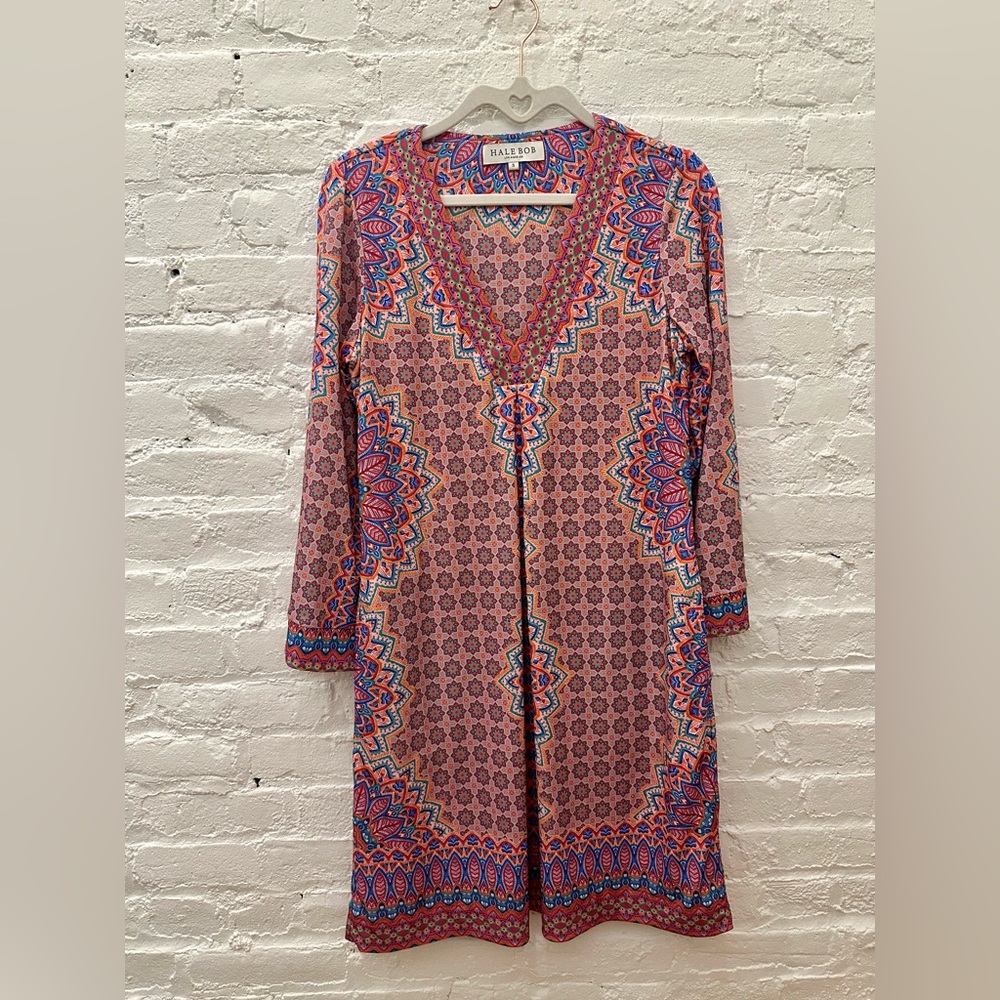 Hale Bob Multicolor Long Sleeve Dress